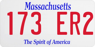 MA license plate 173ER2