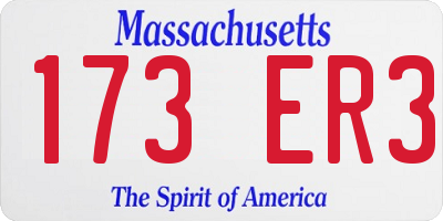 MA license plate 173ER3
