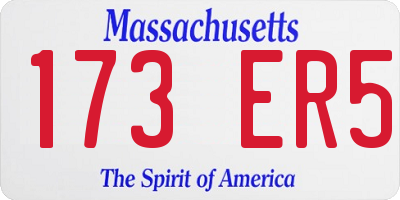 MA license plate 173ER5