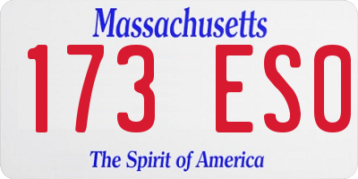 MA license plate 173ES0