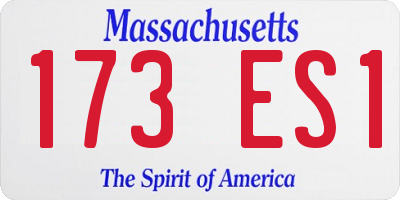 MA license plate 173ES1