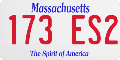 MA license plate 173ES2