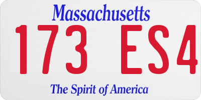 MA license plate 173ES4