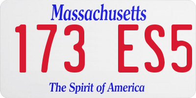 MA license plate 173ES5