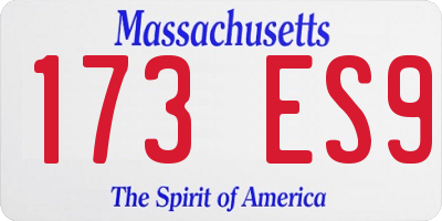 MA license plate 173ES9