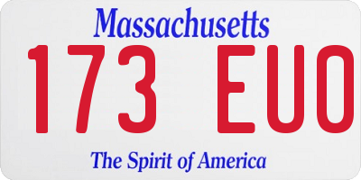 MA license plate 173EU0
