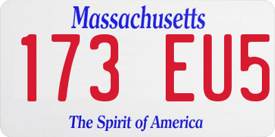 MA license plate 173EU5