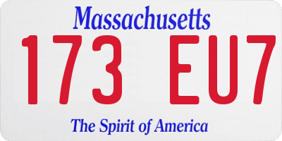 MA license plate 173EU7