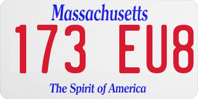 MA license plate 173EU8