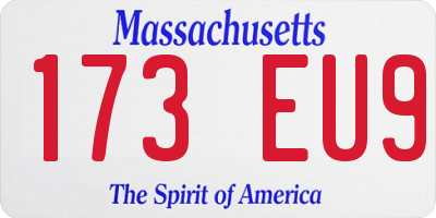 MA license plate 173EU9