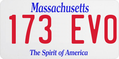 MA license plate 173EV0