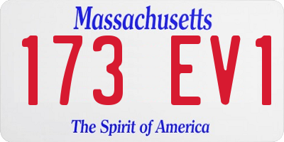 MA license plate 173EV1