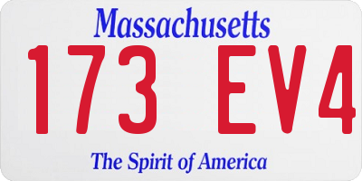 MA license plate 173EV4