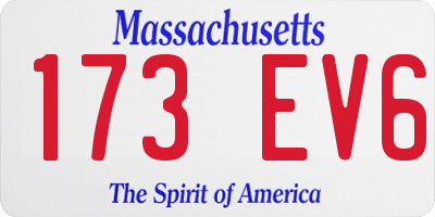MA license plate 173EV6