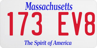 MA license plate 173EV8