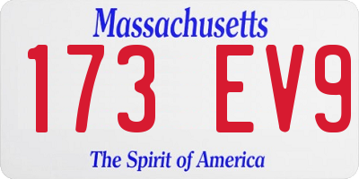 MA license plate 173EV9