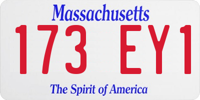 MA license plate 173EY1