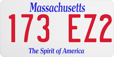 MA license plate 173EZ2