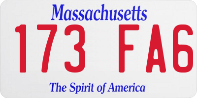MA license plate 173FA6