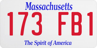 MA license plate 173FB1