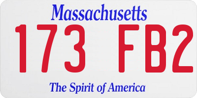 MA license plate 173FB2