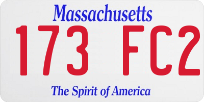 MA license plate 173FC2