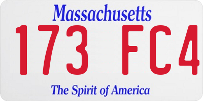 MA license plate 173FC4