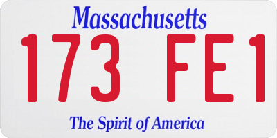 MA license plate 173FE1