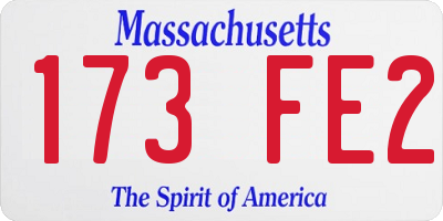 MA license plate 173FE2