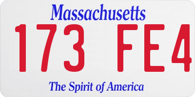 MA license plate 173FE4