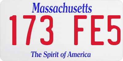 MA license plate 173FE5