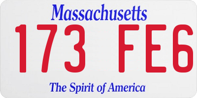 MA license plate 173FE6