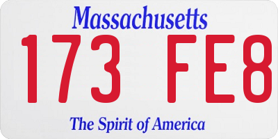 MA license plate 173FE8