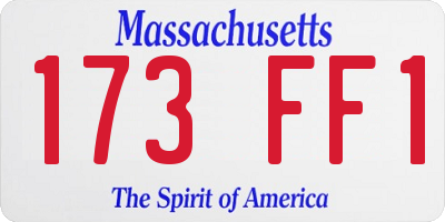 MA license plate 173FF1