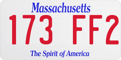 MA license plate 173FF2