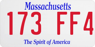 MA license plate 173FF4