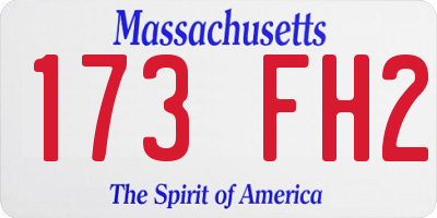 MA license plate 173FH2