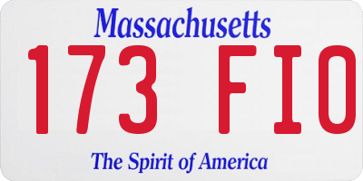 MA license plate 173FI0