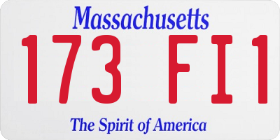 MA license plate 173FI1