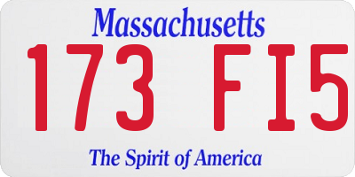 MA license plate 173FI5