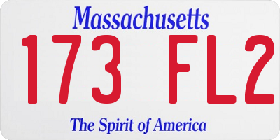 MA license plate 173FL2