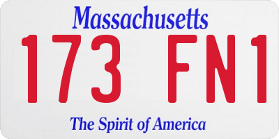 MA license plate 173FN1