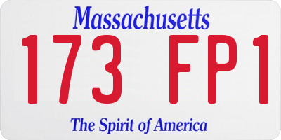 MA license plate 173FP1