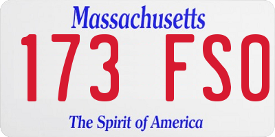 MA license plate 173FS0