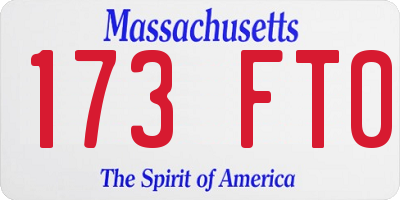 MA license plate 173FT0