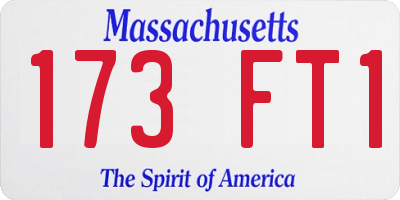 MA license plate 173FT1
