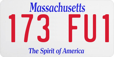 MA license plate 173FU1