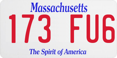 MA license plate 173FU6