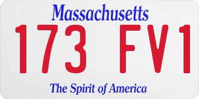 MA license plate 173FV1