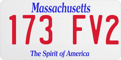 MA license plate 173FV2